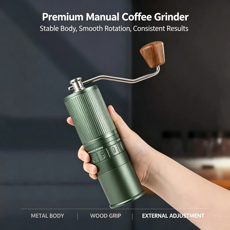 Hand-Crank Coffee Grinder, Pou - огляд і ціна Burr Hand Grinder