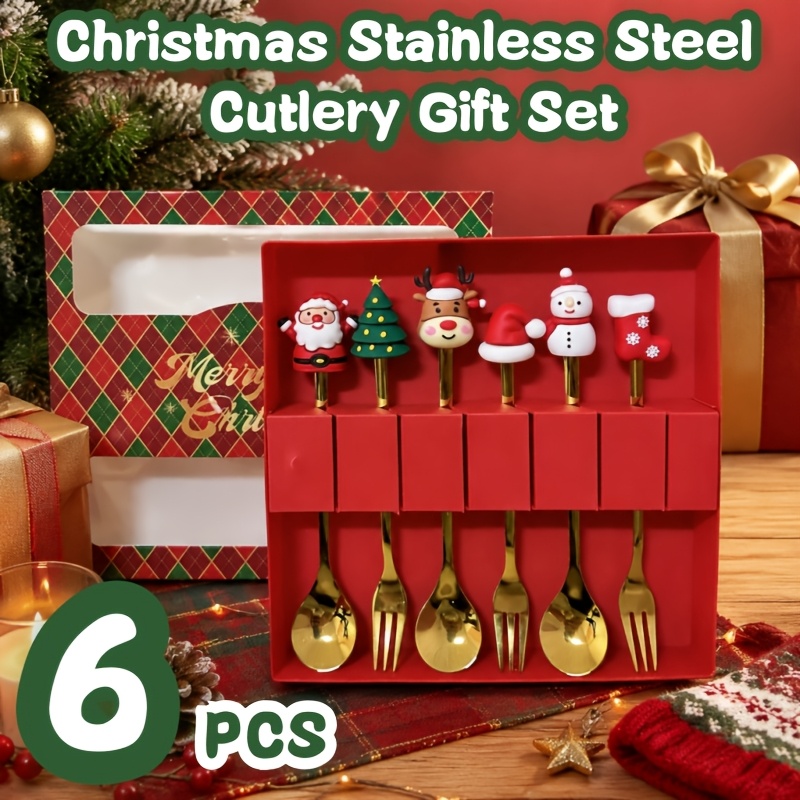 6Pcs Festive Christmas Spoon F - огляд і ціна Coffee Tea And Sugar Set