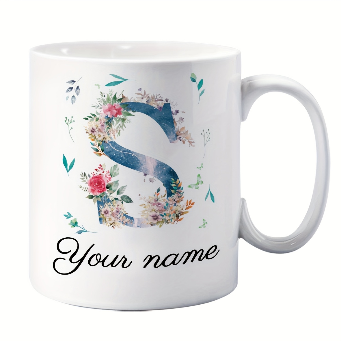 Custom Name/Text Floral Initia - огляд і ціна Coffee Tea Name
