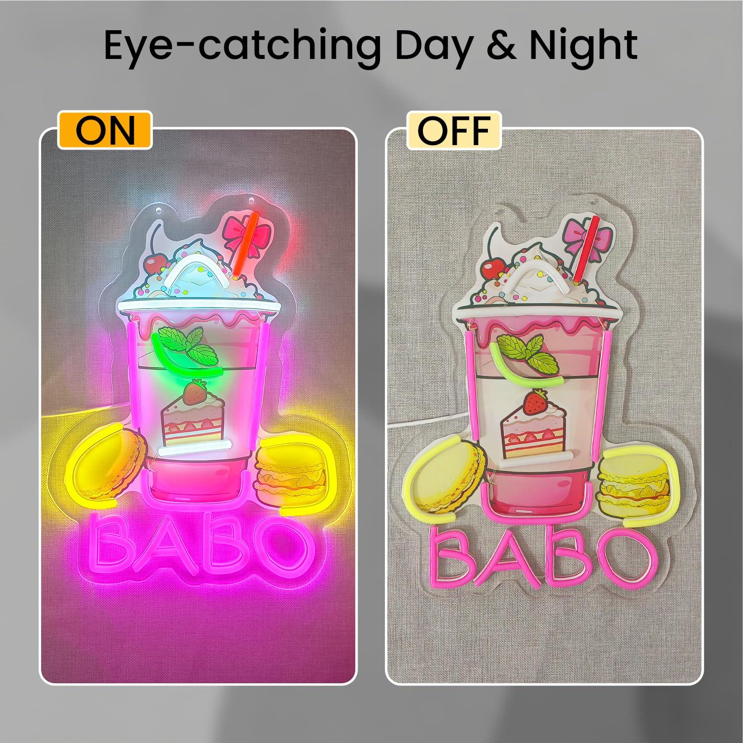 Boba Neon Sign Light Up Bubble - огляд і ціна Coffee Tea & Jane