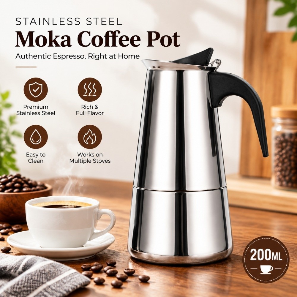 Stainless Steel Mocha Coffee P - огляд і ціна Moka Pot Stove